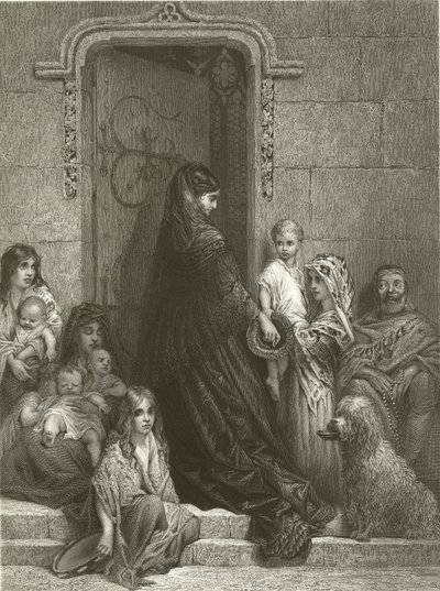 Aalmoes geven door Gustave Dore